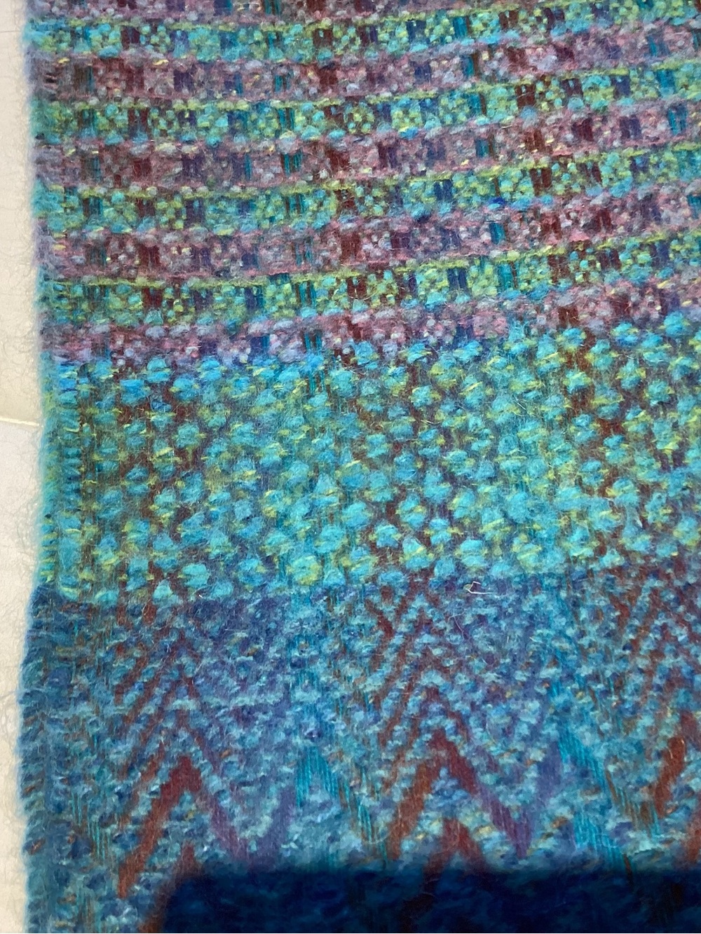 Avoca Soft Patterned Women's Sweater in Teal and Purple